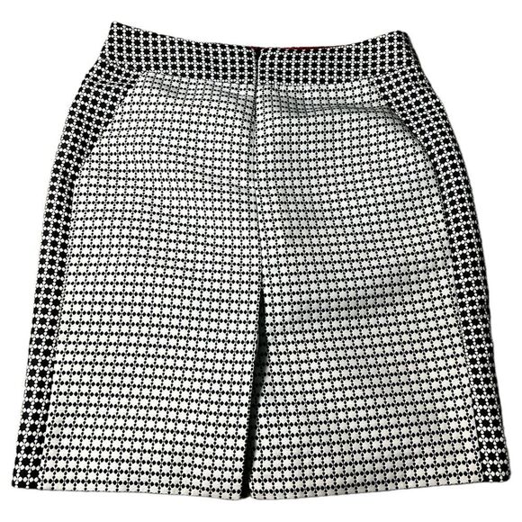 Banana Republic Lined Black White Houndstooth Pencil Straight Mini Skirt Size 4 - Picture 5 of 8